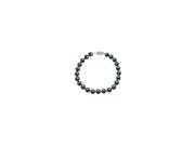 Cultured Black Akoya Pearl Bracelet 14K White Gold 7 MM