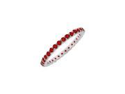 Frosted Ruby Eternity Bangle 14K White Gold 6.00 CT TGW
