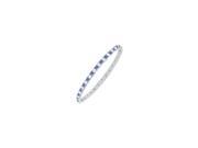 Created Sapphire and Cubic Zirconia Eternity Bangle 14K White Gold 5.00 CT TGW