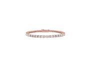 Cubic Zirconia Tennis Bracelet in 14K Rose Gold 2 CT TDW April Birthstone Jewelry