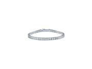 Princess Cut Half Channel Set Diamond Tennis Bracelet in Platinum 3 CT TDW April Birthstone