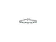 Created Emerald and Cubic Zirconia Tennis Bracelet with 1.00 CT TGW on 14K White Gold
