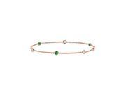 Emerald and Diamond Bracelet 14K Rose Gold 0.75 CT TGW