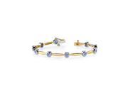 Two Tone 14K Gold Tanzanite Column Bracelet 5.00 CT TGW