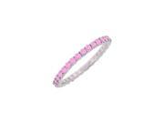 Fab Pink Sapphire Bangle in 14K White Gold 6.00 CT TGW