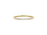 Cubic Zirconia Tennis Bracelet in 14K Yellow Gold 3 CT TGW April Birthstone Jewelry
