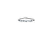 Created Sapphire and Cubic Zirconia Tennis Bracelet with 4.00 CT TGW on 14K White Gold