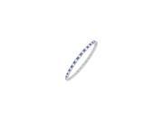 Created Sapphire and Cubic Zirconia Eternity Bangle 14K White Gold 3.00 CT TGW