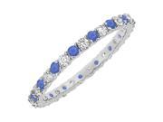 Created Sapphire and Cubic Zirconia Eternity Bangle 14K White Gold 10.00 CT TGW