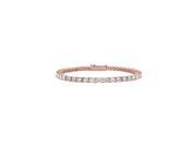 Cubic Zirconia Tennis Bracelet in 14K Rose Gold 1 CT TDW April Birthstone Jewelry