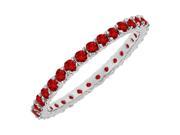 Created Ruby Eternity Bangle 14K White Gold 10.00 CT TGW