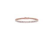 Cubic Zirconia Tennis Bracelet in 14K Rose Gold 4 CT TDW April Birthstone Jewelry