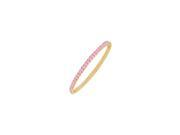 14K Yellow Gold Frosted Pink Sapphire Eternity Bangle