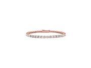 Cubic Zirconia Tennis Bracelet in 14K Rose Gold 1.50 CT TDW April Birthstone Jewelry