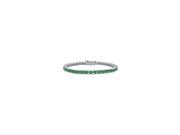 Created Emerald Tennis Bracelet 14K White Gold 7.00 CT TGW