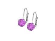 Leverback Earrings in 14K White Gold with Amethyst Gemstone 2.00 CT TGWPerfect Jewelry Gift