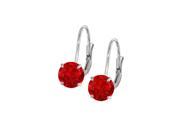 Leverback Earrings in 14K White Gold with Ruby Gemstone 2.00 CT TGWPerfect Jewelry Gift