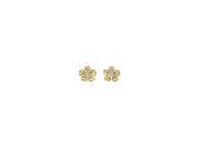April Birthstone Cubic Zirconia Floral Earrings in 14K Yellow Gold0.25 CT TGW
