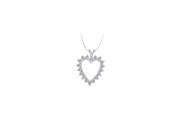 April birthstone Cubic Zirconia Heart Pendant in 14K White Gold With Total 2.00 Carat CZs in Hea