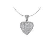 5 Carat Diamond Heart Pendant in 14K White Gold