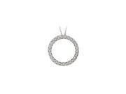 Cubic Zirconia Circle Pendant Sterling Silver 1.00 CT CZs