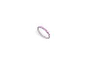 Created Pink Sapphire Eternity Band 925 Sterling Silver 1.00 CT TGW