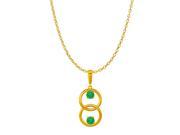 Two Stone Emerald Double Circle Pendant in Gold Vermeil