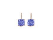 Tanzanite CZ Earrings Push Back 14K Rose Gold Vermeil Tanzanite CZ Earrings Push Back 14K Rose Gold Vermeil