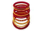 Eco Friendly Golden Yellow and Red Pure Silk Bangles