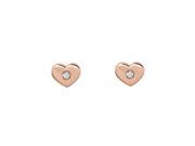 14K Rose Gold CZ Heart Studs on The Eve of Valentine