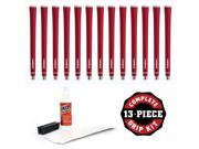 Lamkin R.E.L Ace 3G Midsize Red 13 pc Grip Kit with tape solvent vise clamp