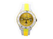 Silicone White and Yellow Quartz Calendar Date Watch For Kids Unisex