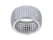 Sterling Silver Manmade Diamond Eternity Band