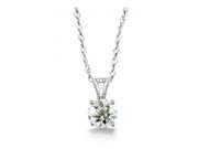 Round Cut 1 CT White Manmade Diamonds Solitaire Sterling Silver Necklace
