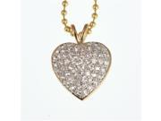 14K Yellow Gold over Sterling Silver 3 CT Manmade Diamond Heart Love Necklace