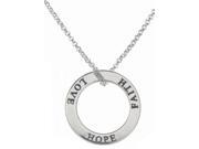 Sterling Silver Faith Hope Love Circle Necklace