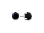 14k White Gold Round 4 Carat Black Sapphire Vs1 Stud Earrings 14k White Gold Round 4 Carat Black Sapphire Vs1 Stud Earrings