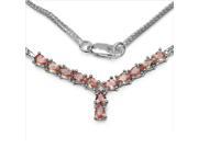 4 Carat Genuine Orange Sapphire and Diamond Necklace In Sterling Silver