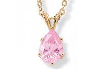3 Carat Pink Ice Diamond 14k Yellow Gold Plating over Sterling Silver Necklace