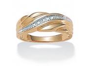 1 2 Carat Genuine Diamond Two tone Gold Plating over Sterling Silver Men Wedding Band