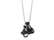 1 4 Carat Black Genuine Diamond Cat s Necklace in Sterling Silver 18 Inch length Chain I2 I3 I J