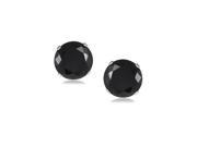 Platinum Over Sterling Silver 2 Ct Round Black Cubic Zirconia Stud Earrings