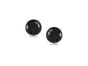 10k White Gold Over Sterling Silver 4 Ct Round Black Cz Stud Earrings