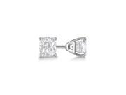 18k White Gold Over Sterling Silver 1 2 Ct Princess White Cz Stud Earrings