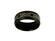 Tungsten and Titanium Rings Celtic Lasered High Polished Black Unisex
