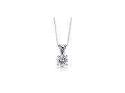 Sterling Silver 2 Carat Round White Cubic Zirconia VS1 Necklace