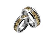 Tungsten Celtic Gold Inlay Comfort Fit Wedding Band