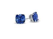 14k White Gold 3 Carat Princess Blue Cubic Zirconia Stud Earrings 14k White Gold 3 Carat Princess Blue Cubic Zirconia Stud Earrings