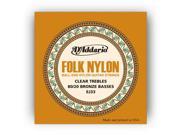 D Addario EJ33 Folk Nylon 80 20 Bronze Ball End Clear Treble Guitar Strings