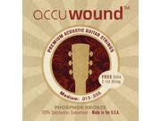 Accuwound Acoustic Guitar Strings Medium Gauge .013 .056 FREE Extra E 1st String